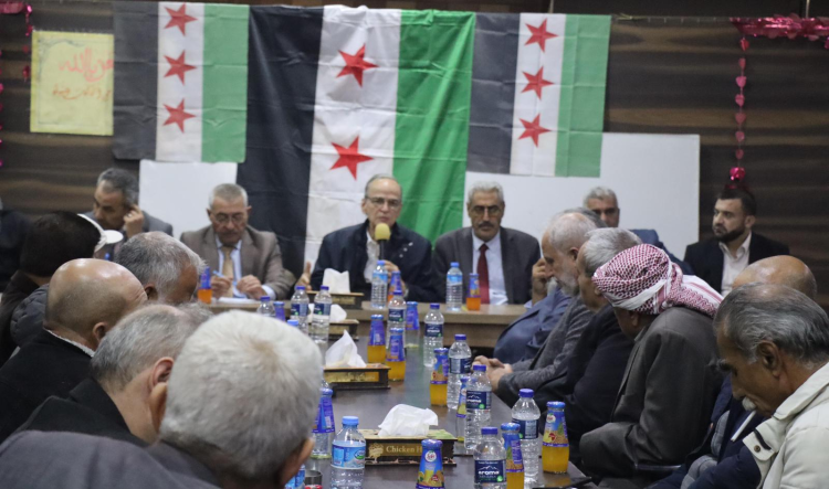 رئيس الائتلاف الوطني يعقد لقاء مع أهالي ووجهاء وروابط مدينة عفرين  بريف حلب   