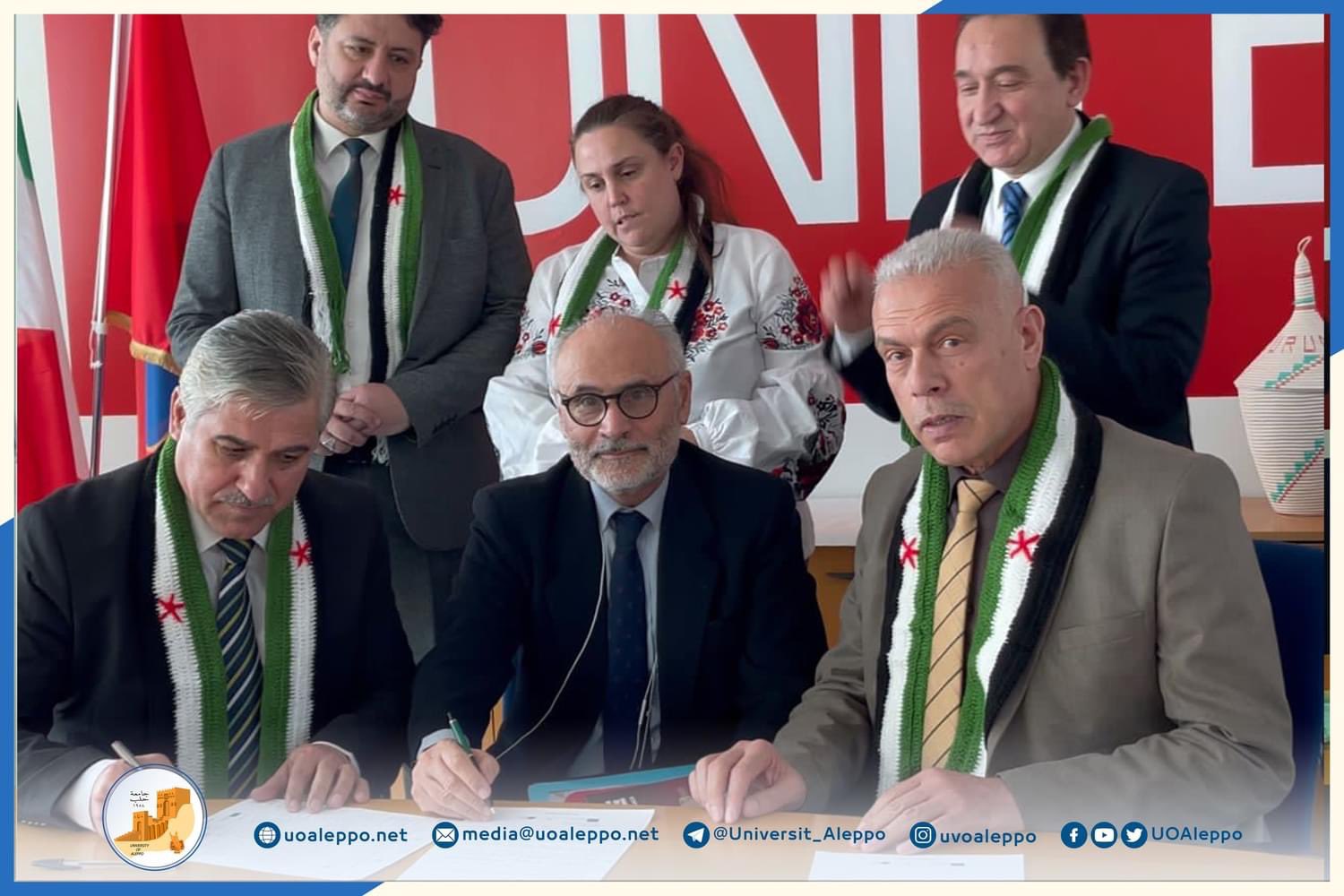 جامعة حلب الحرة توقع اتفاقية شراكة وتعاون مع جامعة "تيرامو" الإيطالية